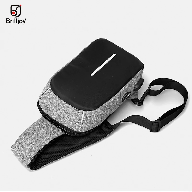 Brilljoy новые мужские сумки через плечо USB CBrilljoy зарядка Противокражные нагрудные