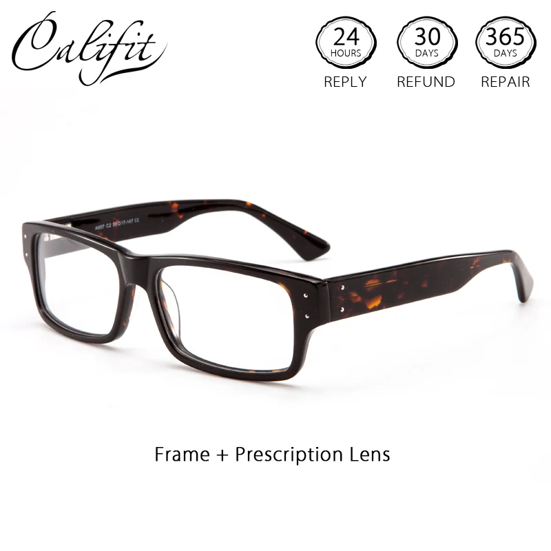 CALIFIT винтажные градусные очки по рецепту мужские с заклепками дизайн оптическая