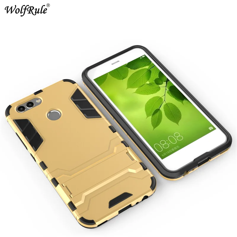 Чехол wolflule для Huawei Nova 2 противоударный силиконовый и пластиковый держатель чехол