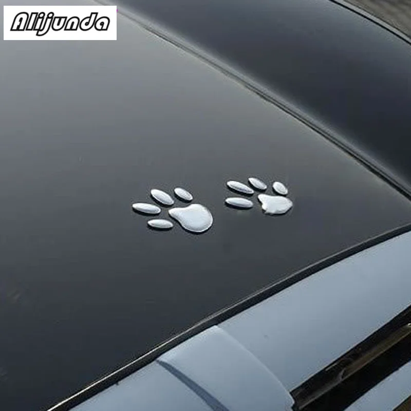 Автомобильная 3D наклейка Стильный Дизайн лапа животное Кот Медведь следы
