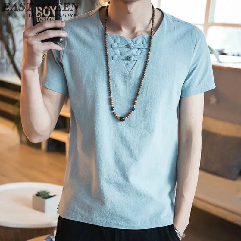 Традиционная китайская одежда для мужчин льняные белые рубашки одноцветные