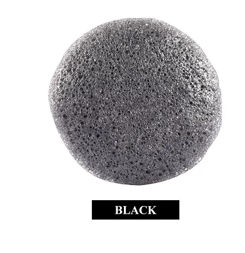BLACK OYAKOM натуральная губка Konjac Konnyaku спонж для умывания лица очищающий макияж спонж-пуховка для лица косметические инструменты 4 цвета - Цвет: BLACK