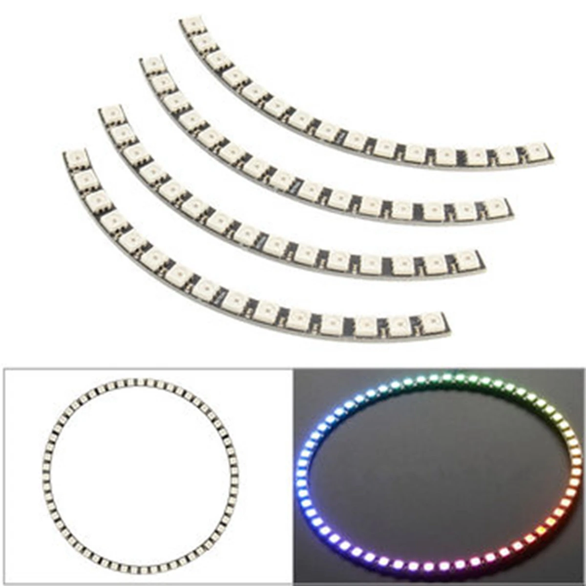 

Кольцесветодиодный Светодиодная лампа RGB, настенные часы, 60 светодиосветодиодный WS2812 5050 SMD СВЕТОДИОДНЫЙ Светодиодная панель для Arduino 5 в 1 А, ...