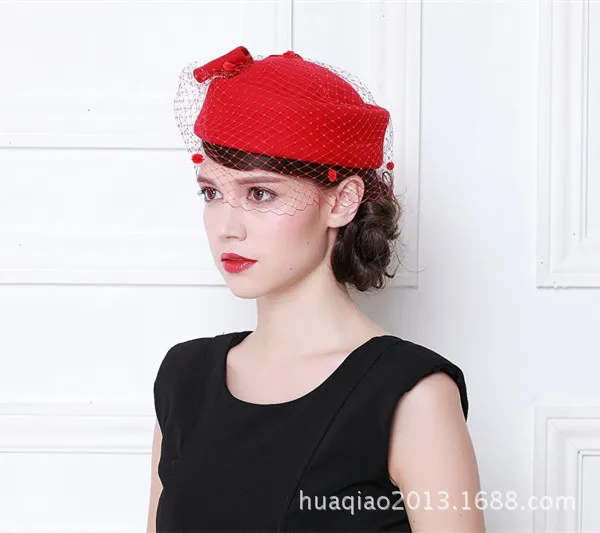 Женская шерстяная фетровая шапка для девочек, зимняя британская шерстяная шапка для взрослых, фетровая шапка для отдыха, головной убор для студентов, головной убор с цветами для невесты, B8979