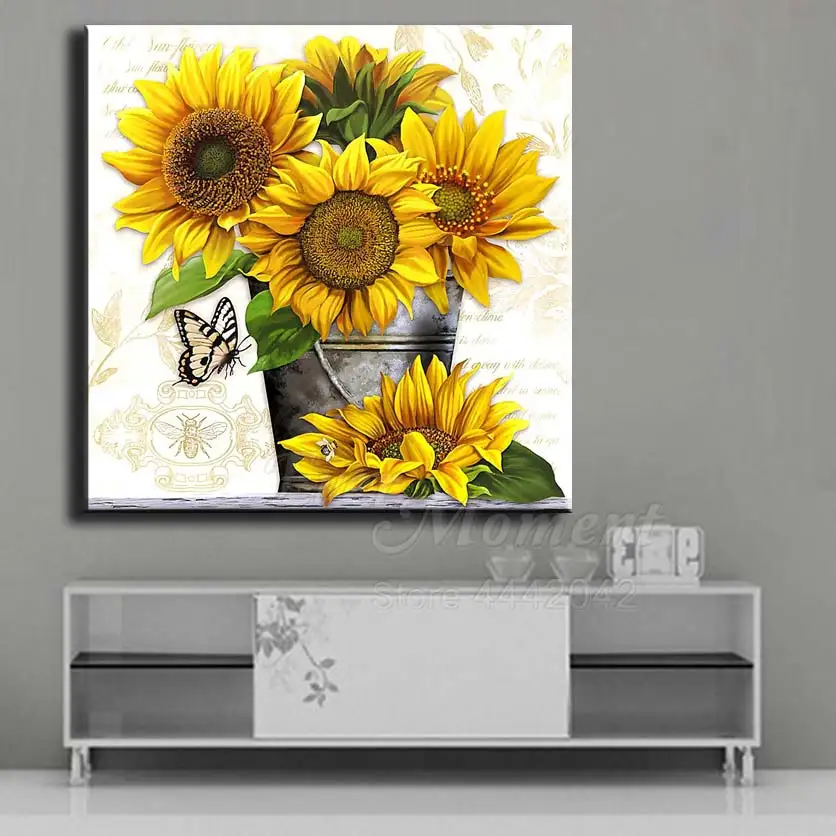 Ever Moment Diamond Painting Cross Stitch Sunflower 5D DIY Picture Mosaic Rhinestone Embroidery Needlework S2F1666 | Дом и сад