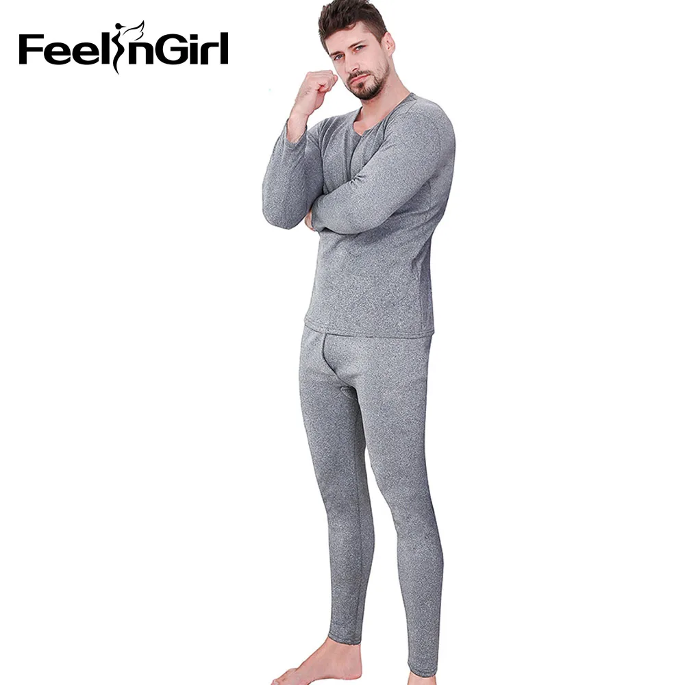 Feelingirl зима пара бархатные толстые термальность нижнее бельё для девочек мужчин