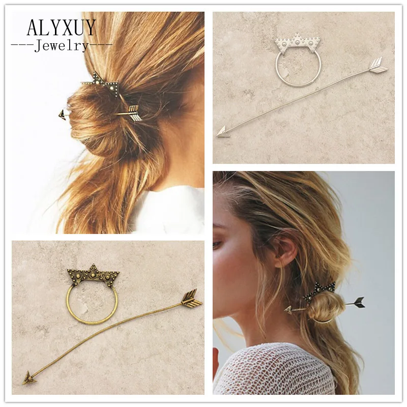 Новая мода Hairwear старинные цвет золотистый star шпилька для волос расчески волосы