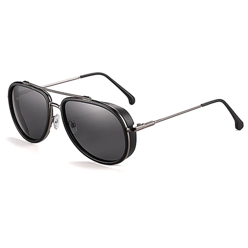 C2 Matte Black Smoke POLARKING Марка Steam Punk Поляризованные Мужские Солнцезащитные Очки Gafas De Sol Мужская Мода Вождения Металлические Солнцезащитные Очки Рыбалка Путешествия Очки - Цвет линз: C2 Matte Black Smoke