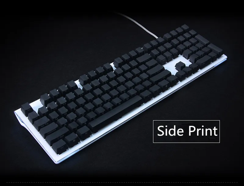 Черно белые колпачки для ключей Cherry MX 108 PBT OEM профиль механическая клавиатура