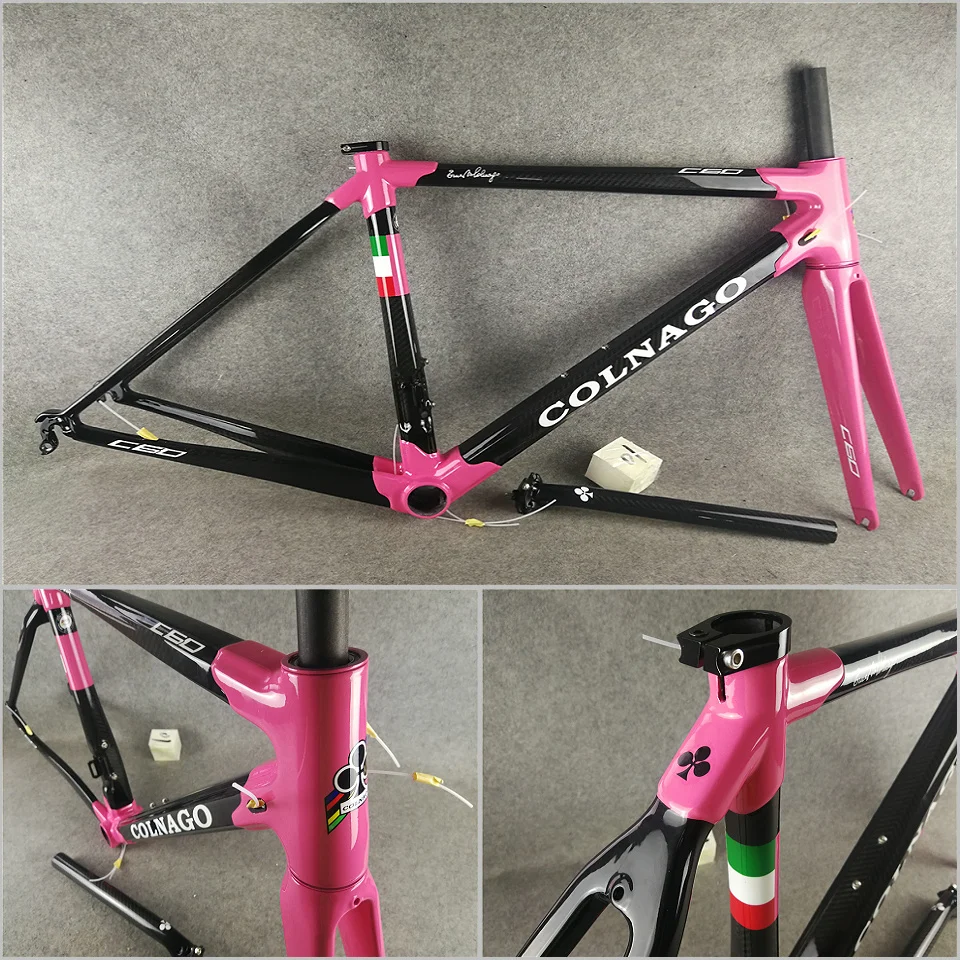 Хорошее качество T1000 3 к глянцевый светильник, Розовый Черный Colnago C60 карбоновая рама для дорожного велосипеда с XS/S/M/L/XL на выбор