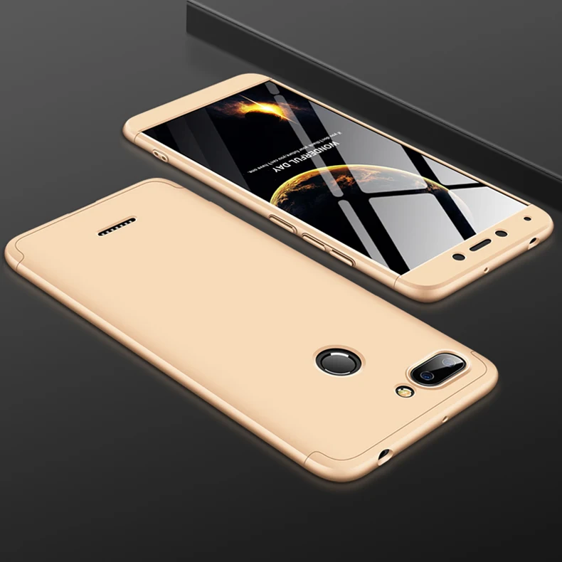 Gold Чехол для Redmi 6 360, полная защита, защита от падения, гибридный противоударный жесткий чехол из поликарбоната, чехол для Xiaomi Redmi 6A Redmi 6 Pro - Цвет: Gold