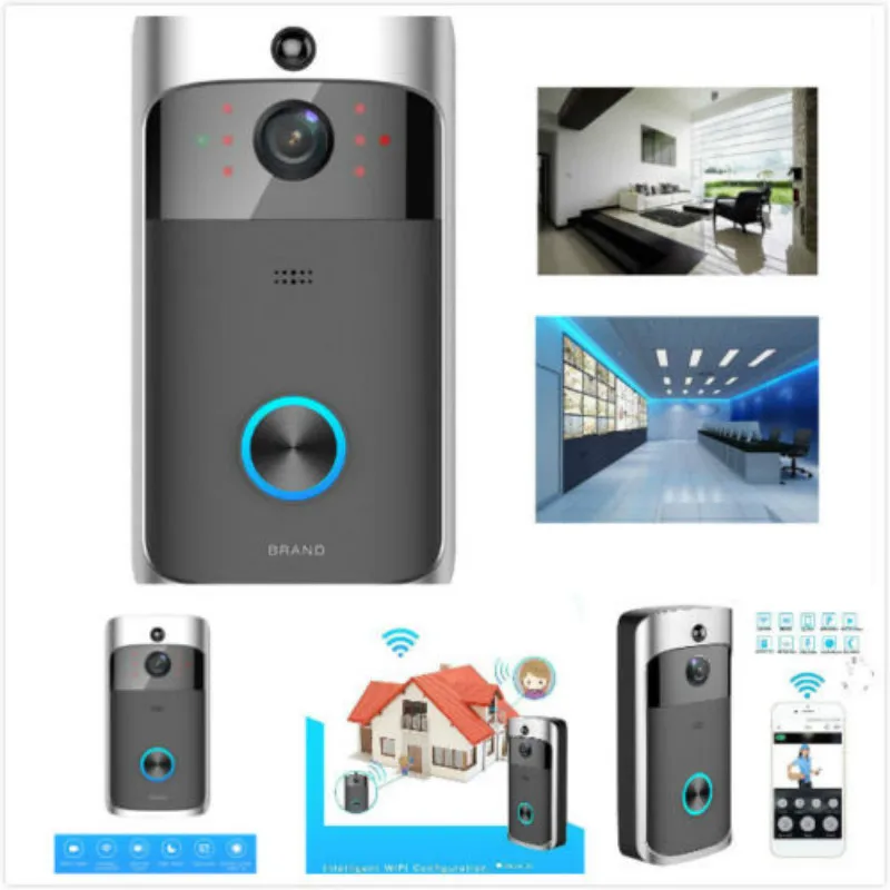 Смарт видео беспроводной WiFi дверной звонок IR визуальная камера Запись Full HD