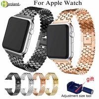 luxury steel bracelet strap for apple watch band 44mm 40mm 42mm 38mm iwatch series 6 5 se 4 3 2 metal wriststrap belt watchband