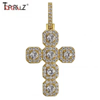 new iced out cross pendant necklace menswomen micro paved aaa cz hip hop gold silver color charm chains jewelry gift