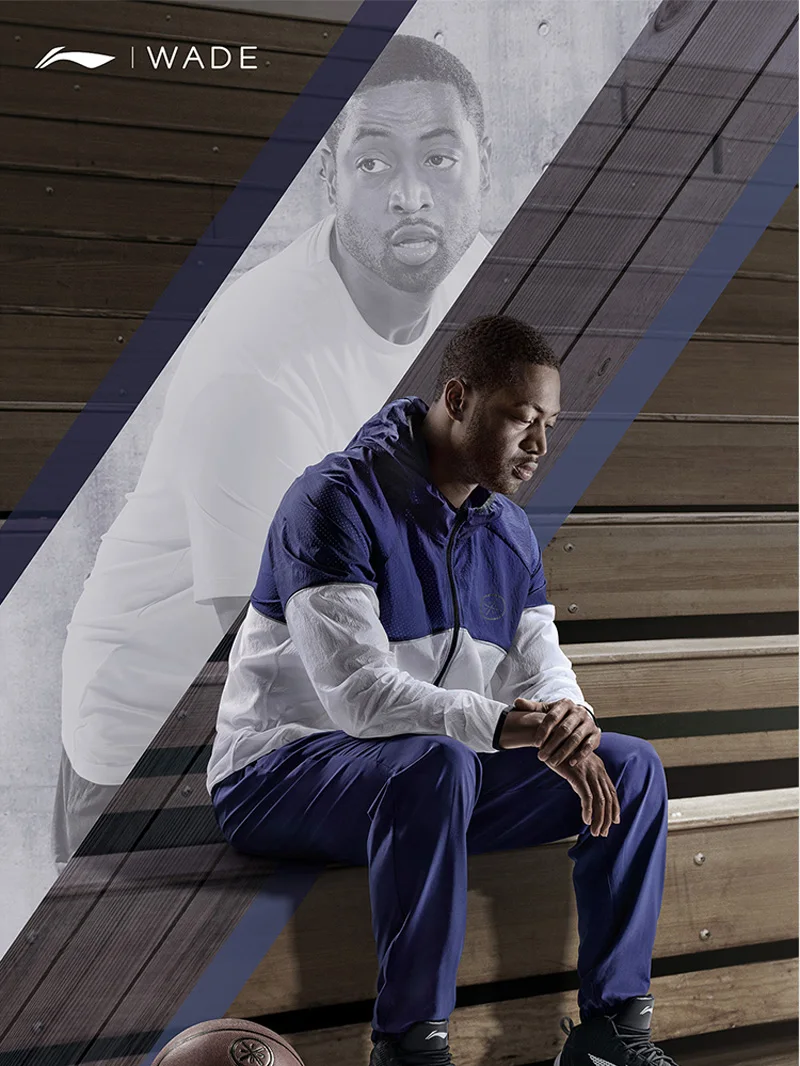 Li-Ning мужская Спортивная ветровка серии Wade нейлон Стандартная посадка тонкая Удобная подкладка с капюшоном спортивная куртка AFDP115 MWF395