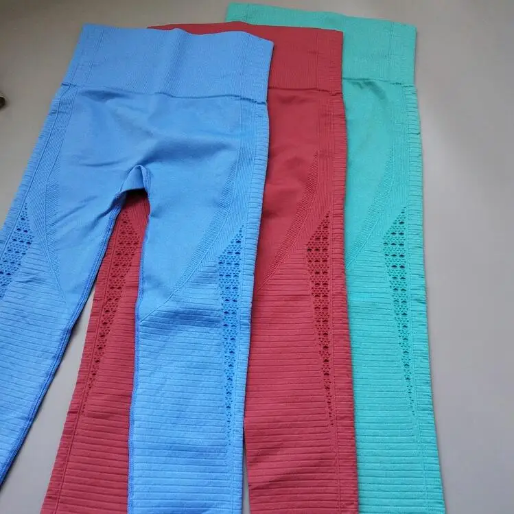 Новые женские бесшовные Леггинсы для йоги с вырезами леггинсы высокой талией