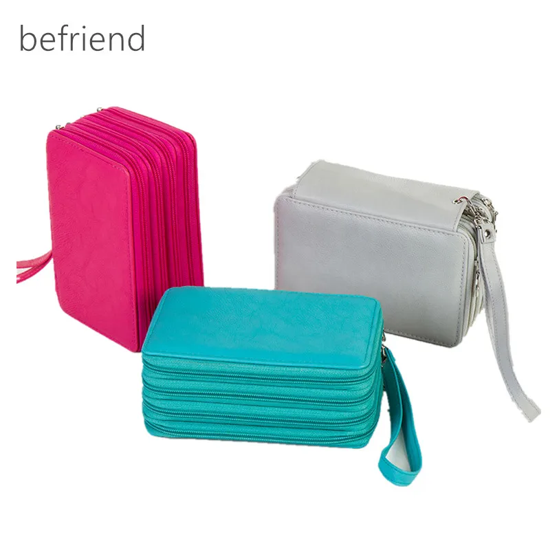 

color pencil case 72 holders school stationery pencil case box pouch PU leather student pencil bags cosmetic bags large