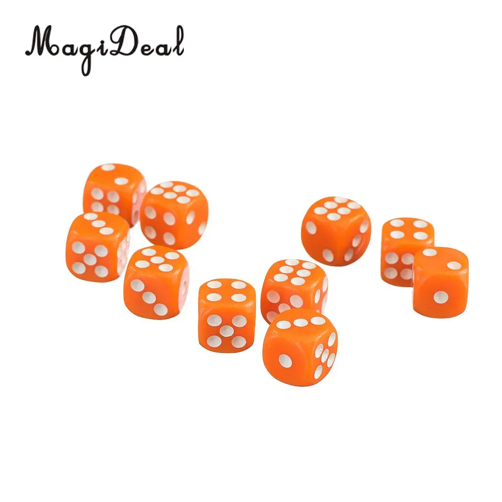 Непрозрачные игральные кости MagiDeal 100 шт. 12 мм набор D6 для TRPG MTG детали настольных