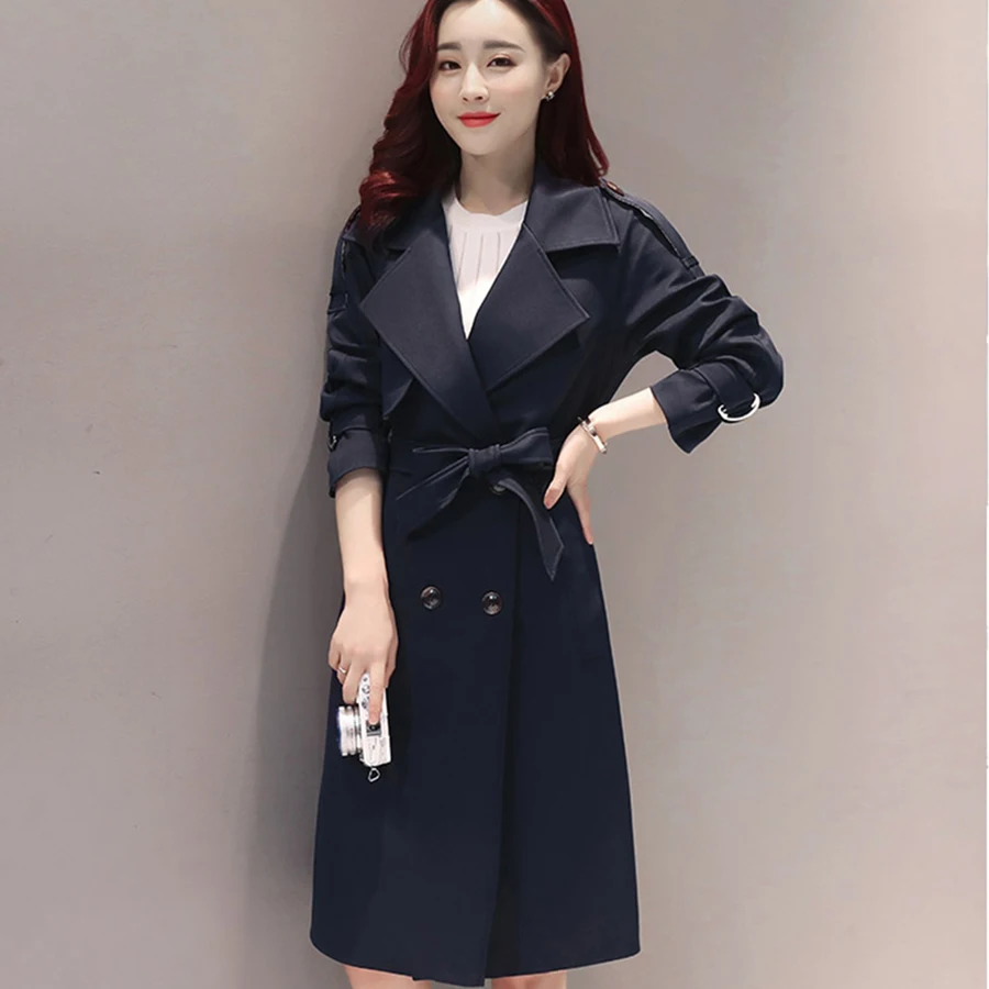 Ladies Double Breasted Trench Coat Winter Cardigan Windbreaker Plus Size Decently Ukraine Harajuku Overcoats For Womens P7C1155 | Женская