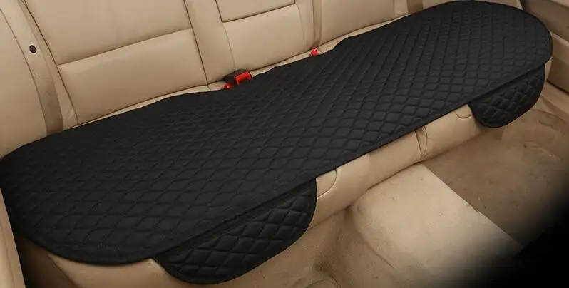 black rear Абсолютно льняной чехол для сиденья автомобиля Передняя/задняя льняная подушка дышащий протектор не скользящий коврик авто аксессуары универсальный размер - Название цвета: black rear