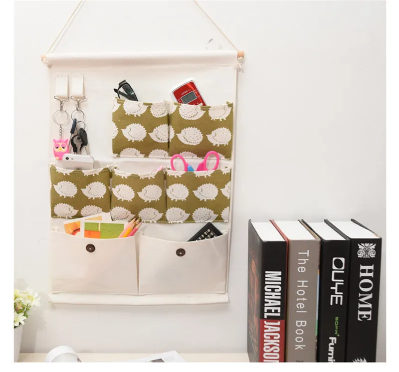 Корейский вариант простой ткани 4 цвета большая дверь на стену подвесная сумка