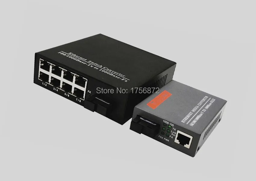 

10/100/1000Mbps Fiber Optic Media Converter 1 CH*SC 8 CH*RJ45 Netlink Converter 1 CH*SC 1 CH*RJ45 Fiber Optic Transceiver 1 Pair