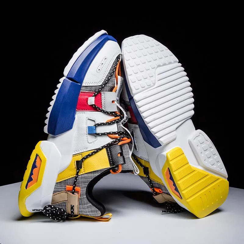 Retro Men's Sports Shoes Quality Stitching Thick bottom Casual Women's Comfortable Breathable Running Tennis | Обувь