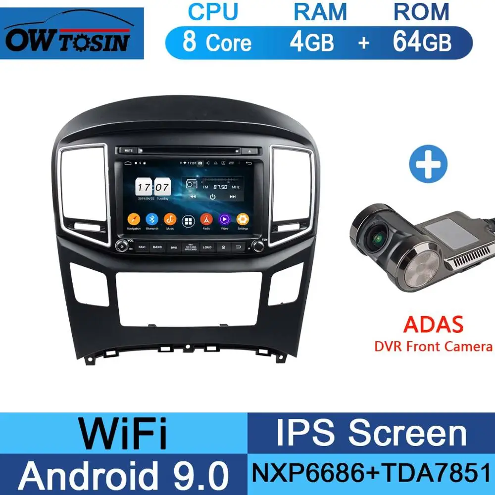 64G Adas Camera " ips 1920*1080 8 ядерный 4 Гб+ 64 Гб rom Android 9,0 автомобильный dvd-плеер для hyundai H1 Grand Starex DSP радио gps Parrot BT - Цвет: 64G Adas Camera