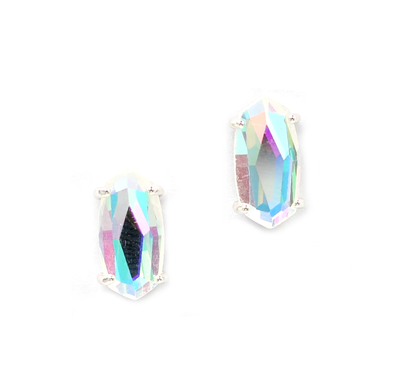 Silver stud Модные маленькие стеклянные Висячие AB серьги для женщин - Окраска металла: Silver stud