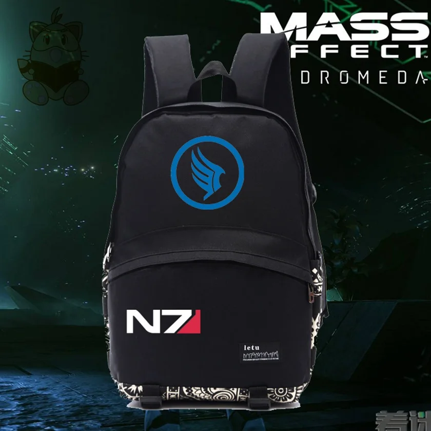 Дизайн лидер Игра Mass effect рюкзаки подарок для фанатов игры нейлоновый рюкзак черный цвет NB042 - Цвет: 4