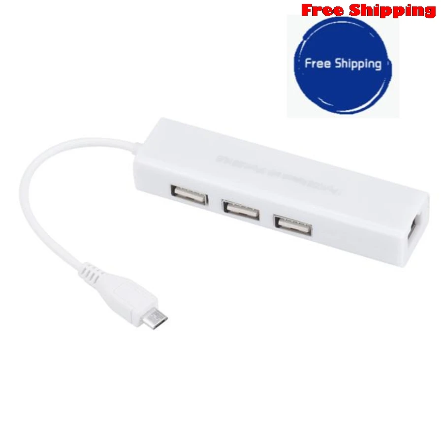 Адаптер Micro USB в сеть LAN Ethernet RJ45 с 3 портами 2 0 хаб адаптер поддержкой портов Android
