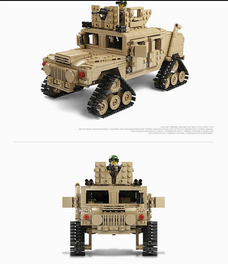 2019 Abrams M1A2 комплекты танков военная армия США мировая война 2 Ww2 пушки Hummer наборы