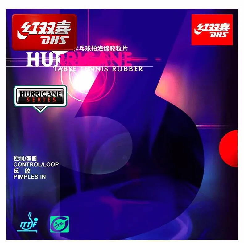 

DHS Hurricane 3 (Control / Loop) Pips-in Table Tennis (PingPong) Rubber With Sponge