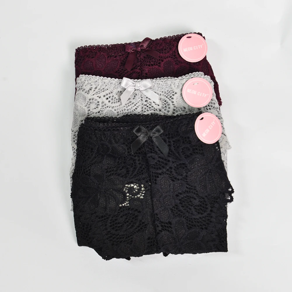 GUMPRUN Вышивка Трусики Цветочные выдалбливают низкой посадкой кружевные трусики