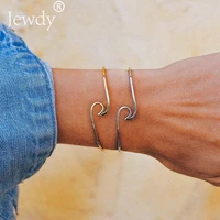 jewdy vintage opening wave hand bangle bracelets for woman fashion weave rope chain charm cuff adjustable girls diy gifts