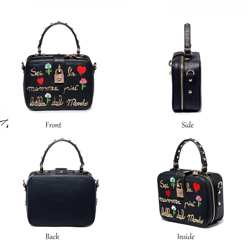 AMELIE GALANTI Женская сумка с компактной вышивкой|rivet shoulder bag|shoulder bagsbag pattern |