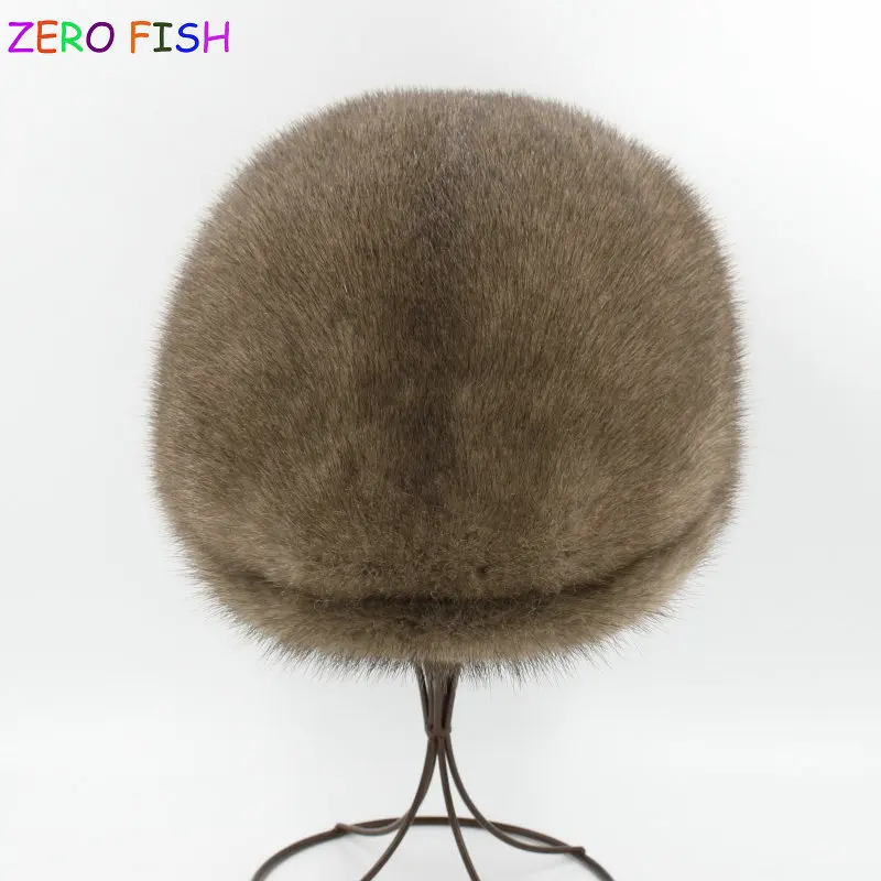 Шапки из цельного меха норки ZERO * FISH 100% настоящие милые шапки для женщин зимние