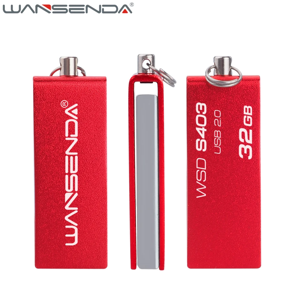 WANSENDA металлический USB флеш накопитель 64 ГБ 32 16 8 4 Гб Водонепроницаемый карта
