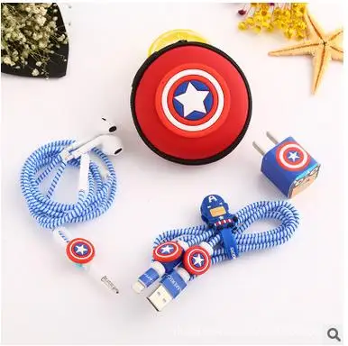Красивый милый мультяшный usb-кабель протектор для наушников с кабельным Стикеры для намотки спиральный usb-шнур с зарядным устройством для iphone 5 6 6s 7 plus