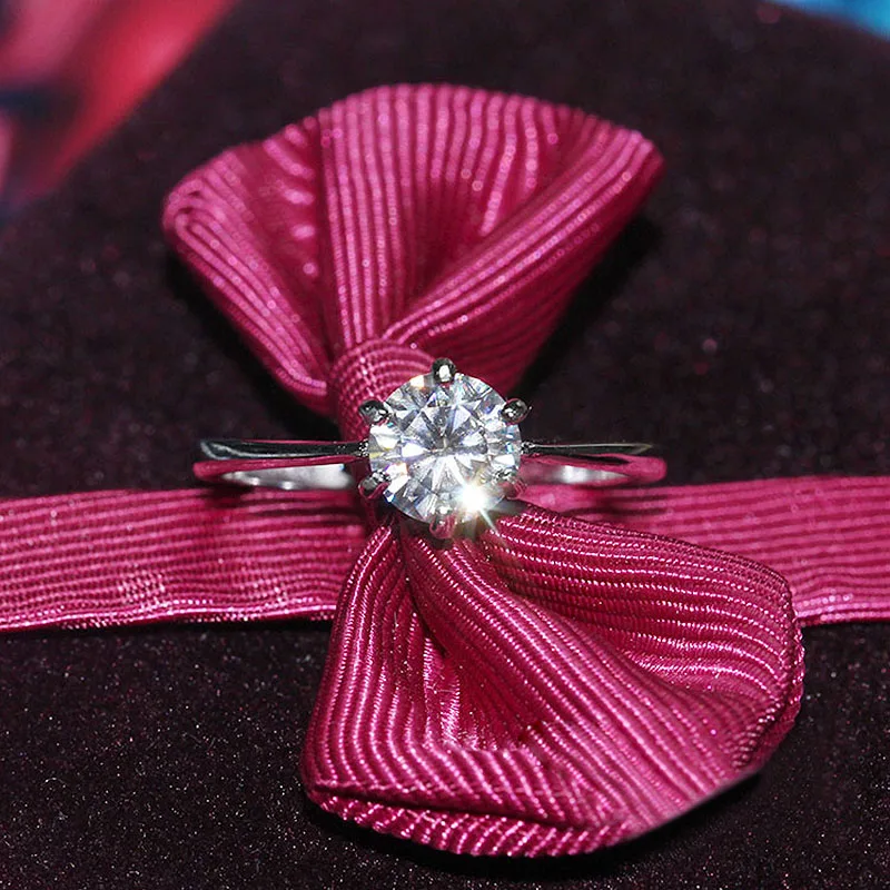 Женское кольцо из серебра 925 пробы с натуральным муассанитом и соларитом карат 5