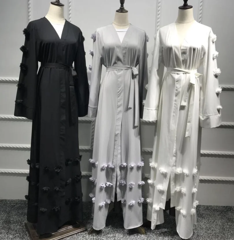 2018 взрослых Повседневное кардиган платье с цветочным рисунком мусульманин