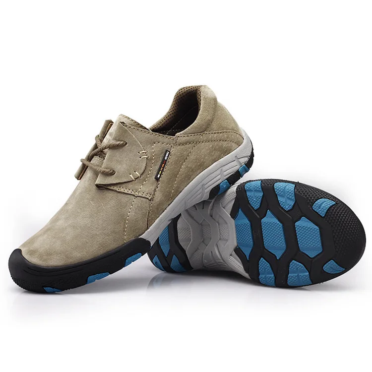 Autumn and winter new men's outdoor fashion shoes leather casual non-slip wearable wild shoes. | Обувь