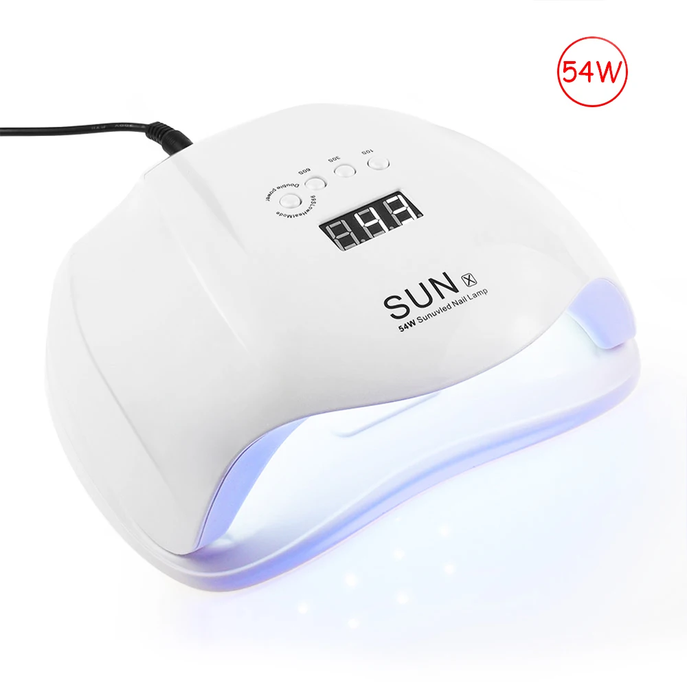 Лампа для ногтей 54 Вт Cure All Gel Sun UV LED, профессиональный салонный сушилка для лака с таймером 10с, 30с, 60с и сенсорным экраном.