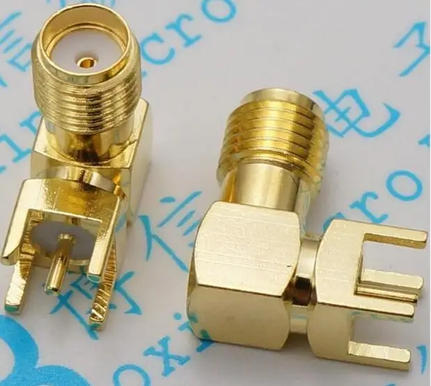 20 шт. SMA гнездо через отверстие штекер правый угол 90 градусов (SMA KWE) PCB крепление