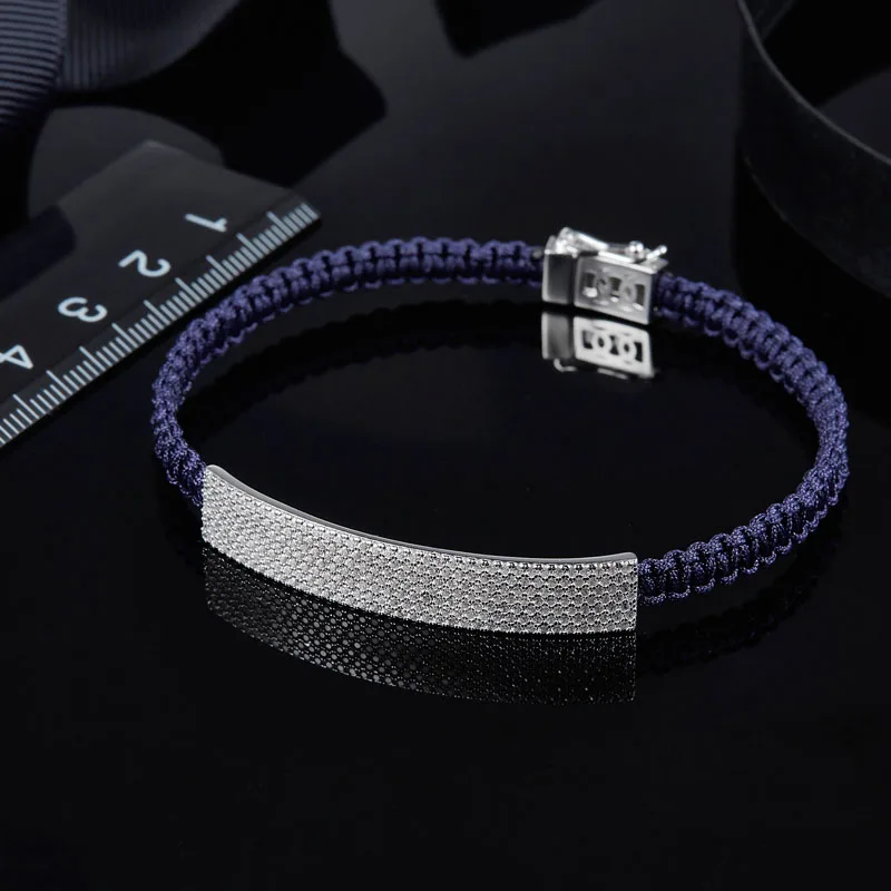 Женский браслет из циркония SLJELY плетеный стерлингового серебра 925 пробы с