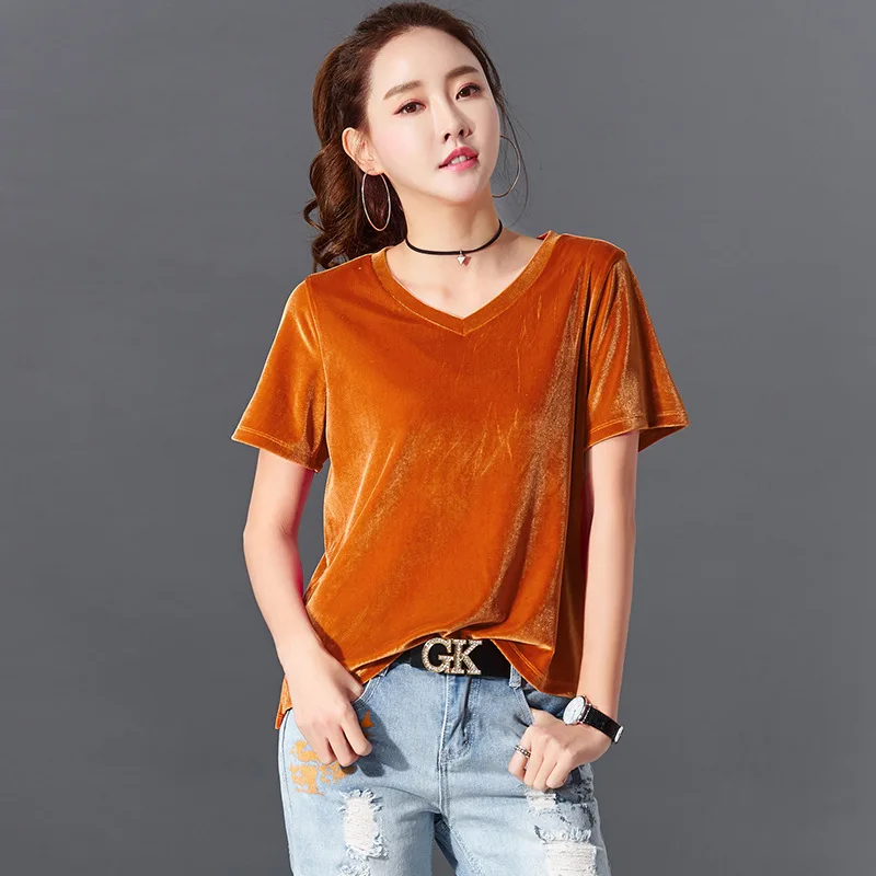orange BOBOKATEER, модные женские топы и блузки, белая рубашка с v-образным вырезом, блузка, летний топ, сорочка, женская рубашка, blusas mujer de moda - Цвет: orange