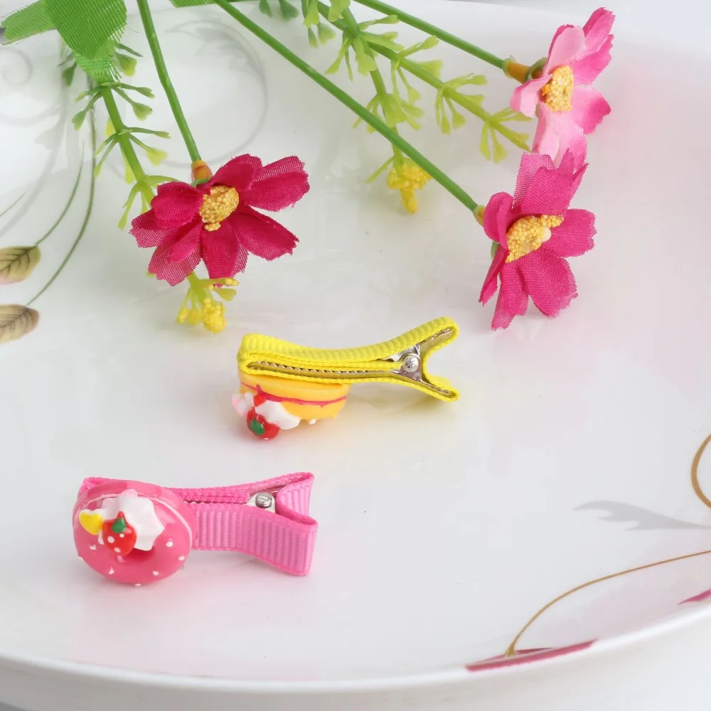 Новинка цветные детские заколки для волос из смолы с изображением кота и овцы