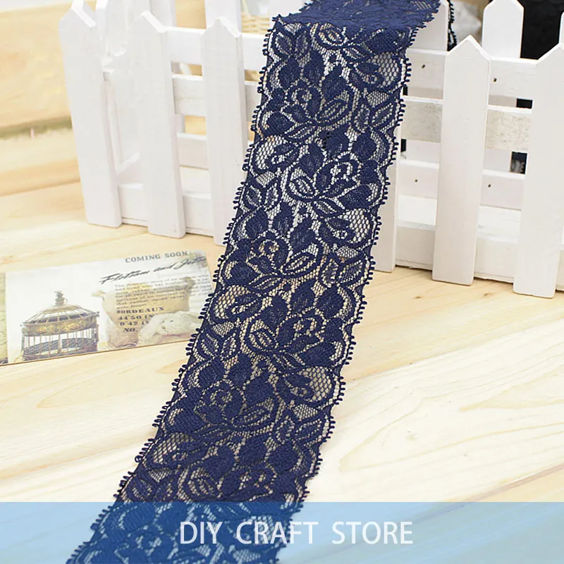 12 метров эластичная вышитая кружевная лента шириной 65 мм гладкая ткань отделка