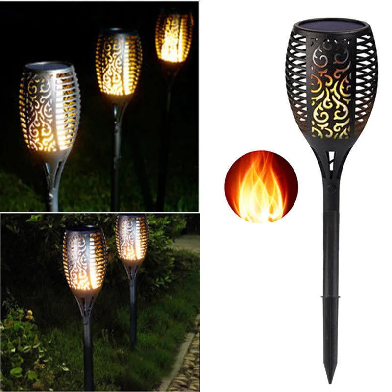 Solar powered LED Flame Lamp Waterproof 96LEDs Lawn Flickering Torch Light Outdoor Fire Lights Garden Decoration | Лампы и освещение