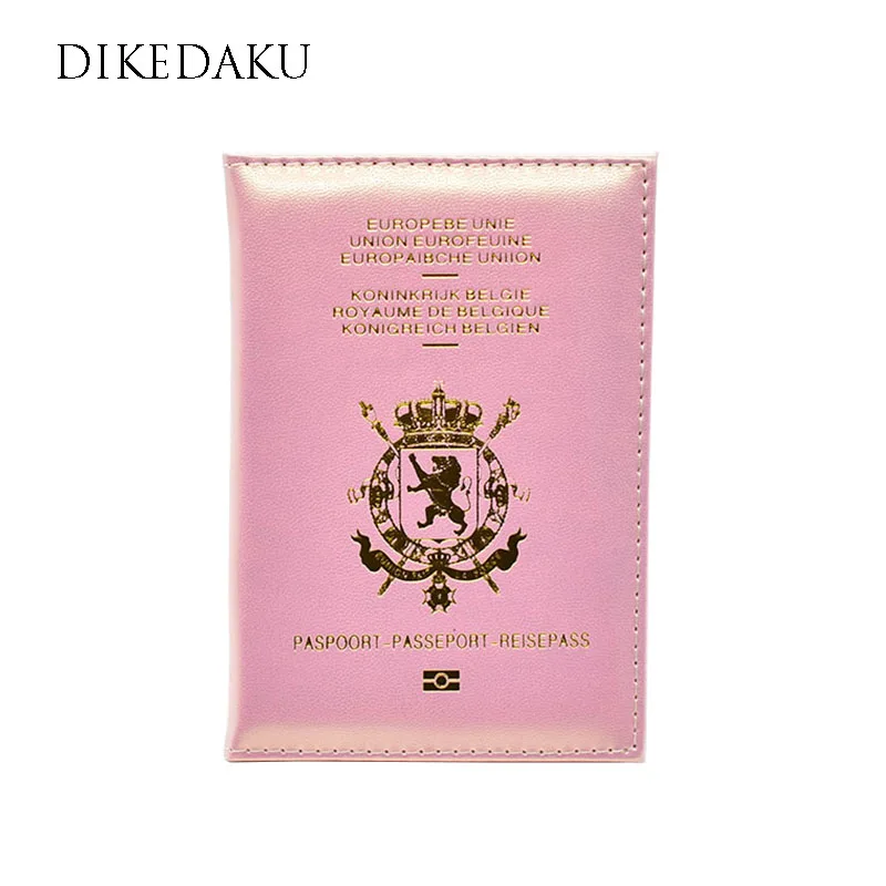 Женская Обложка для паспорта DIKEDAKU розовая Многофункциональная Кожаная